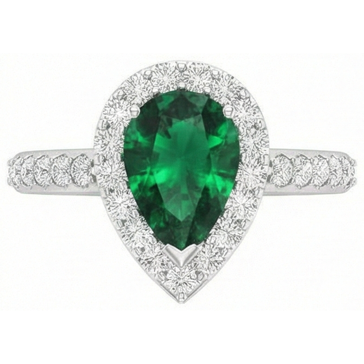 naturel pear diamant 9.50carats bague vue de dessus