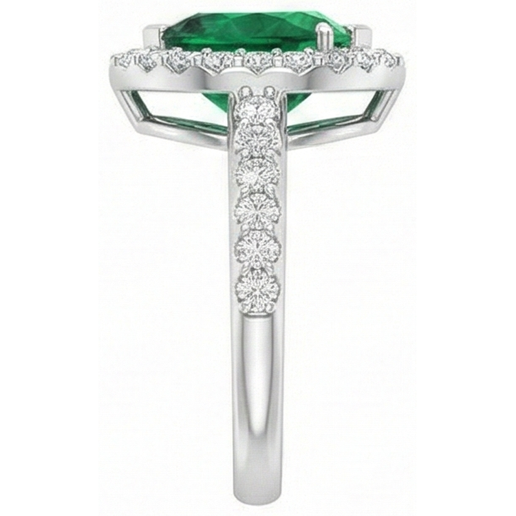 naturel pear diamant 9.50carats bague vue de profil