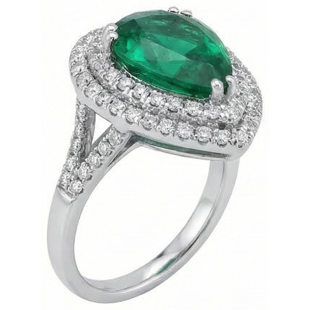 naturel pear diamant 5.50carats bague vue de dessus