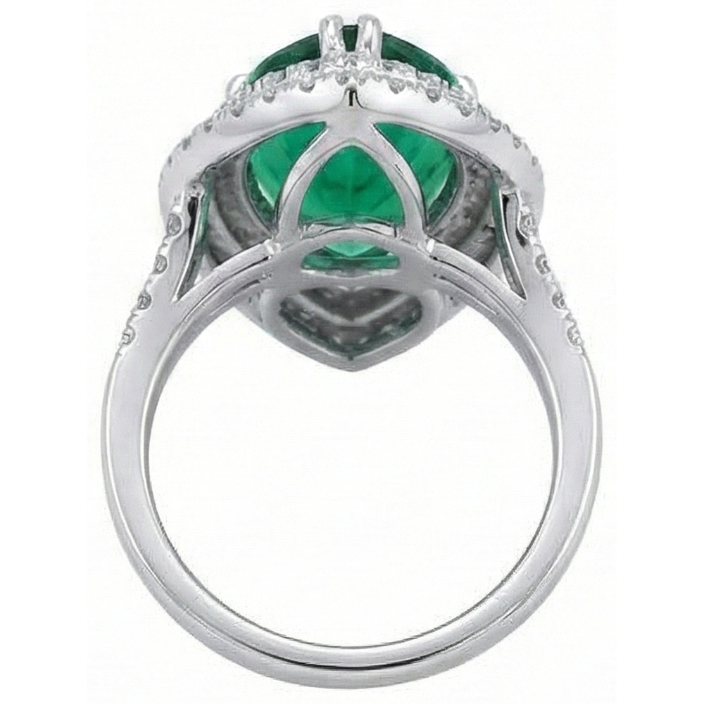 naturel pear diamant 5.50carats bague avec accents diamants