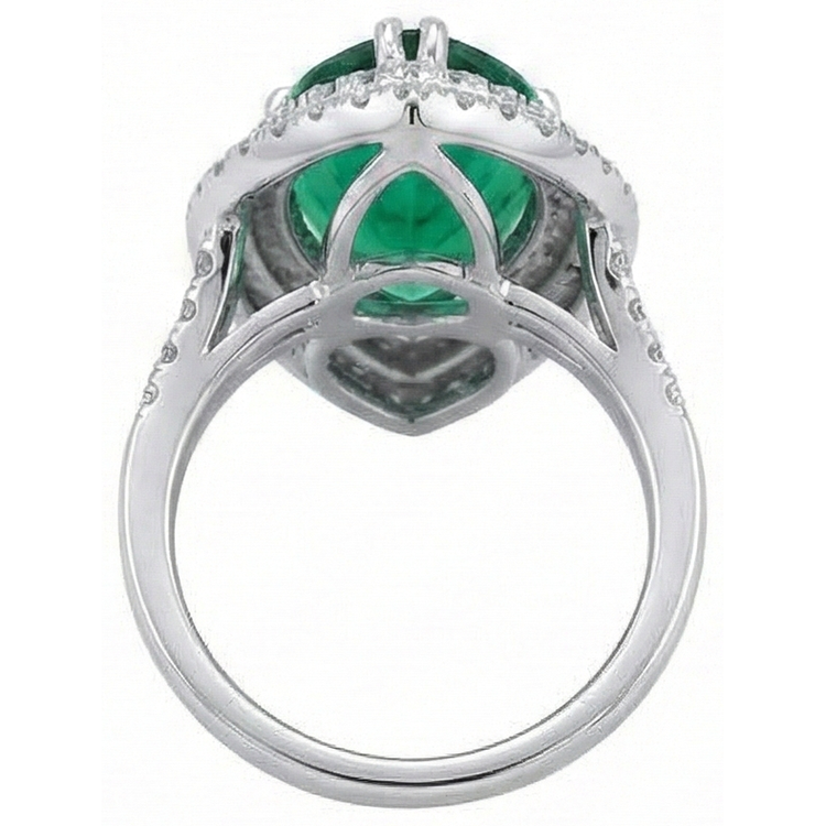 naturel pear diamant 5.50carats bague avec accents diamants