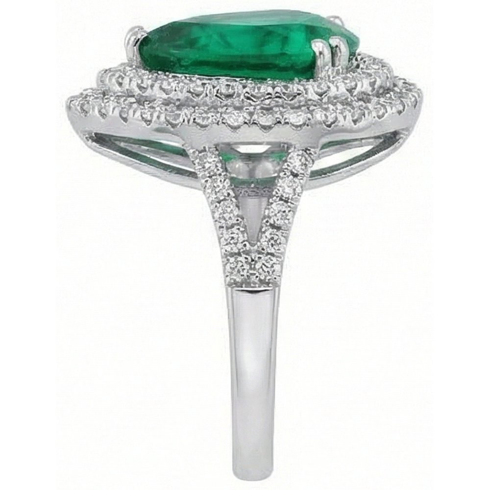 naturel pear diamant 5.50carats bague vue de profil