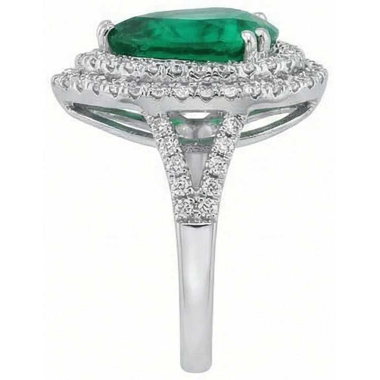 naturel pear diamant 5.50carats bague vue de profil