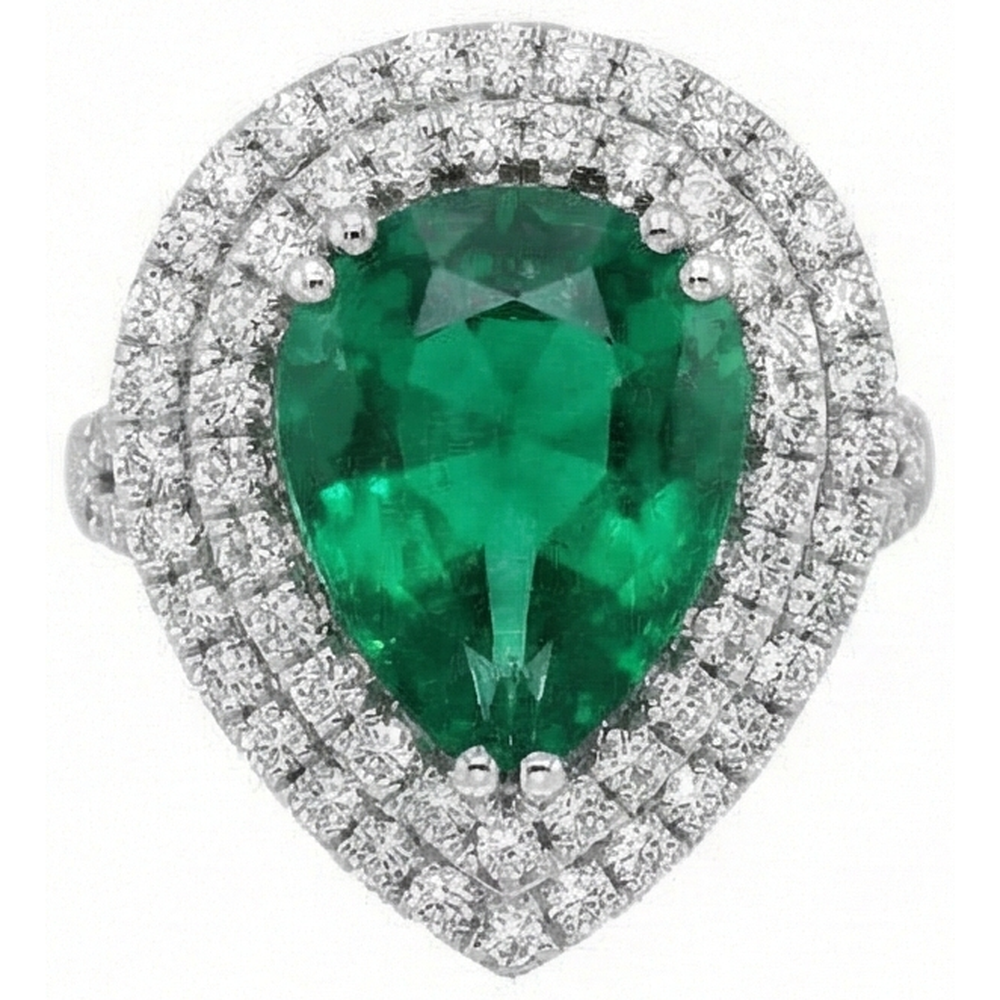 naturel pear diamant 5.50carats bague détail rapproché