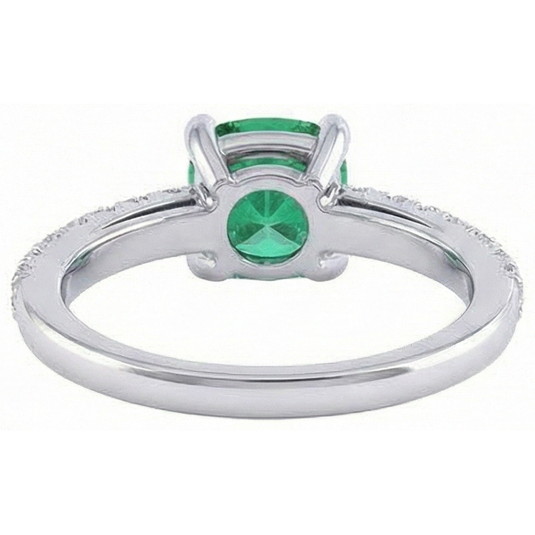 Bague de mariage émeraude verte de 3.2 ct avec diamants en or blanc 14K