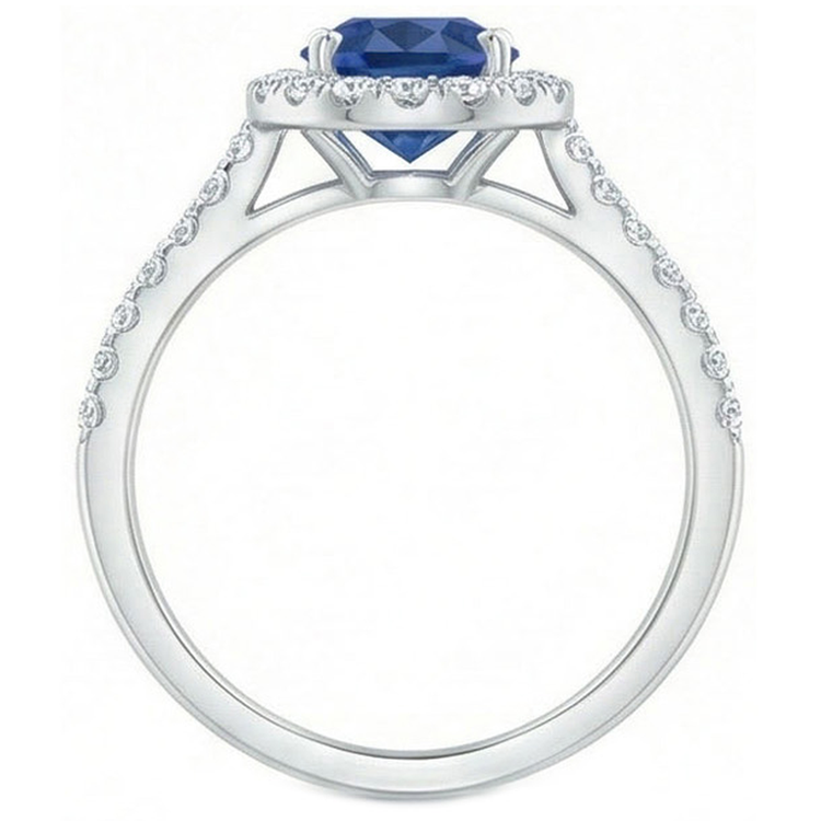 naturel round diamant 2.25carats bague sur blanc