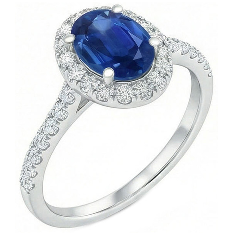 naturel round diamant 2.25carats bague vue de face