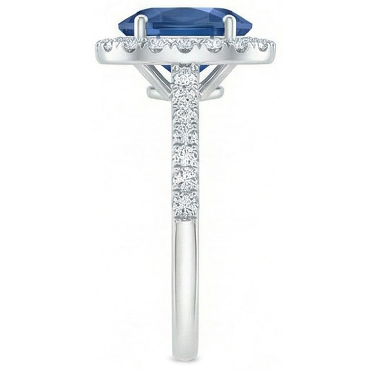 naturel round diamant 2.25carats bague vue de profil