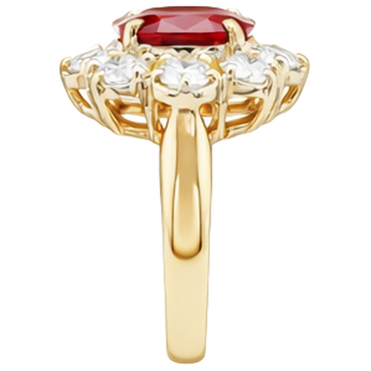 naturel oval rubis 14carats bague détail rapproché