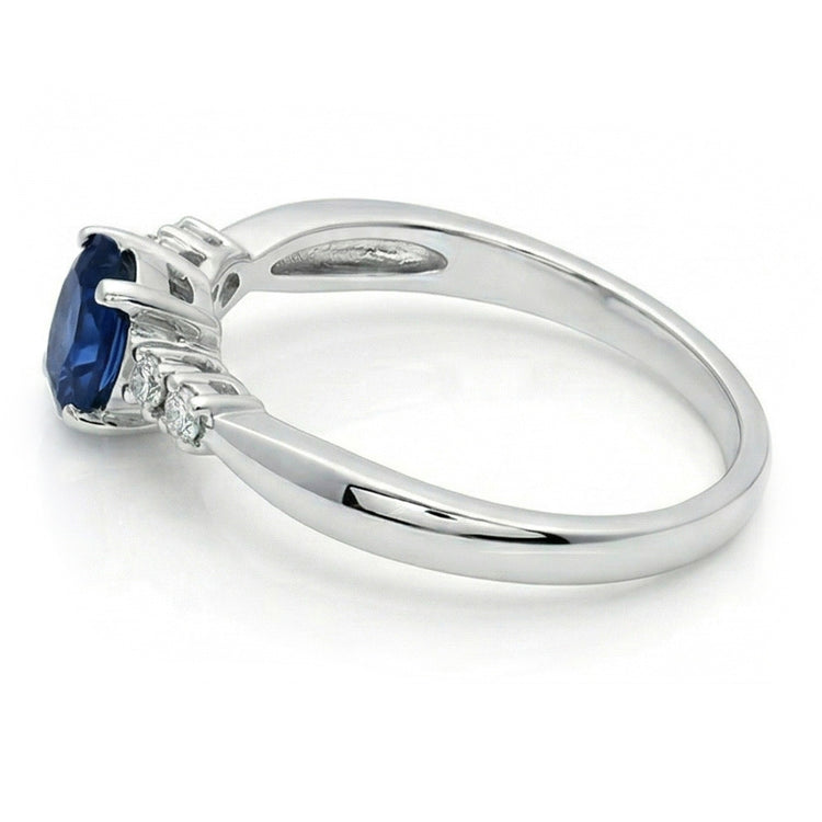 naturel oval diamant 1.40carats bague vue de dessus