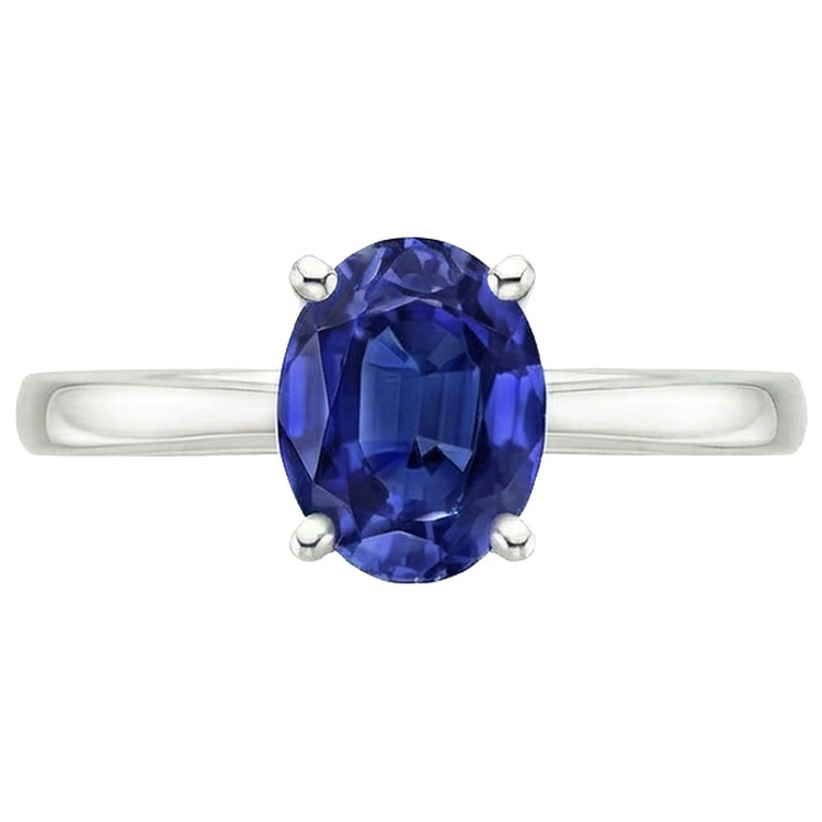 naturel oval saphir 3carats bague sur blanc