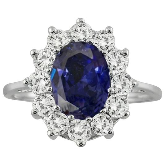 naturel oval tanzanite 11.75carats bague angle de côté