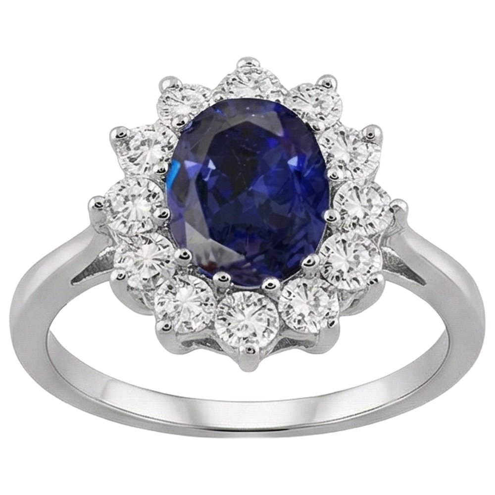 naturel oval tanzanite 11.75carats bague détail rapproché