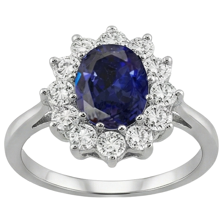 naturel oval tanzanite 11.75carats bague détail rapproché