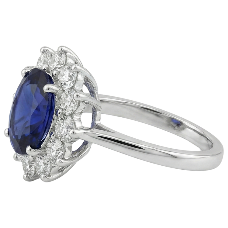 naturel oval tanzanite 11.75carats bague vue de dessus