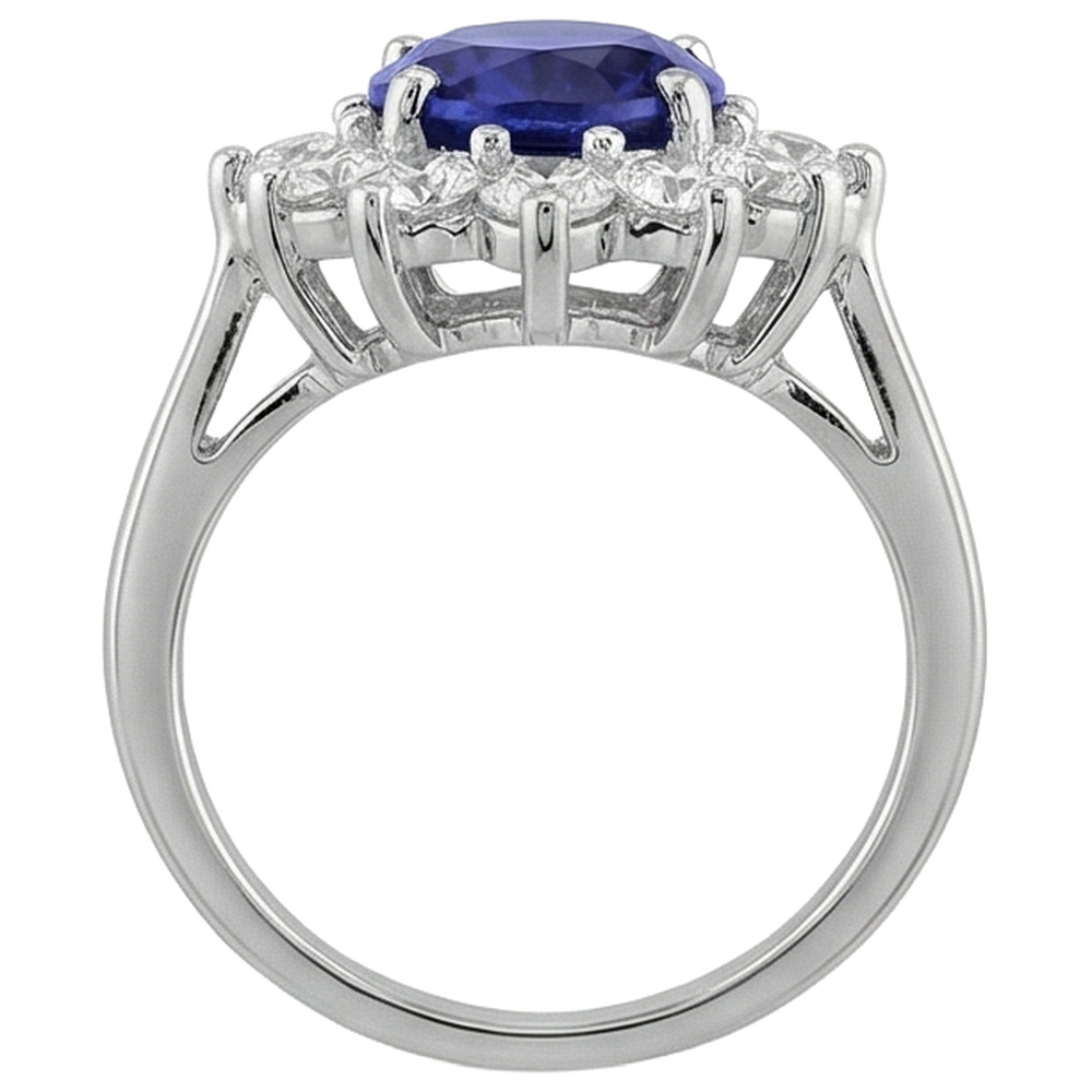 naturel oval tanzanite 11.75carats bague vue de profil