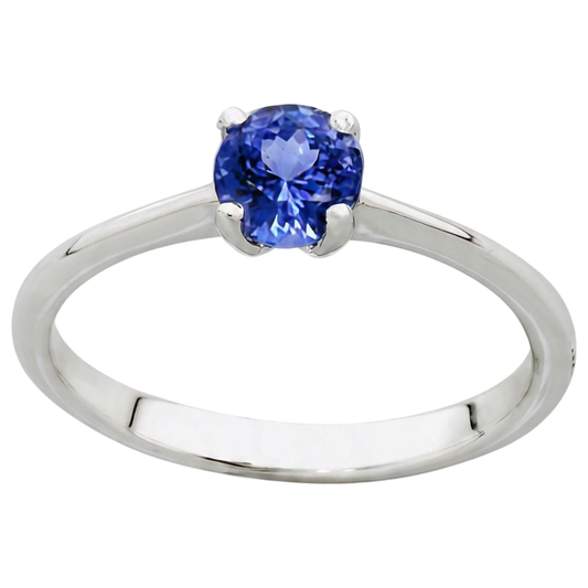 naturel tanzanite 2carats bague angle de côté