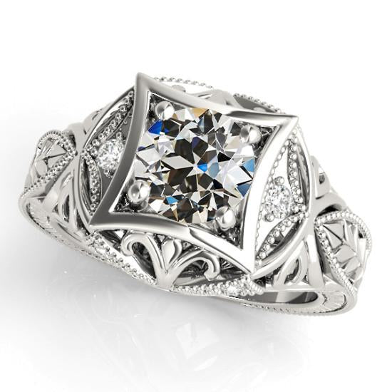 Bague de mariage fantaisie Naturel diamant ancien mineur style antique 2.50 carats