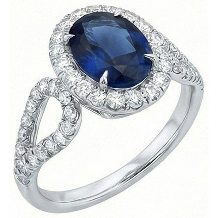 naturel oval diamant 5carats bague vue de dessus