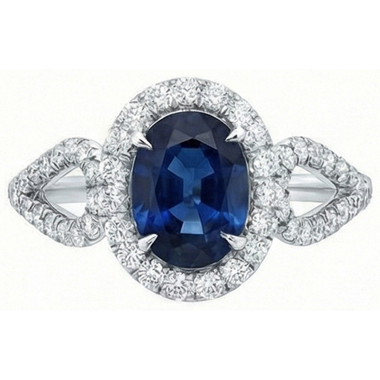 naturel oval diamant 5carats bague détail rapproché
