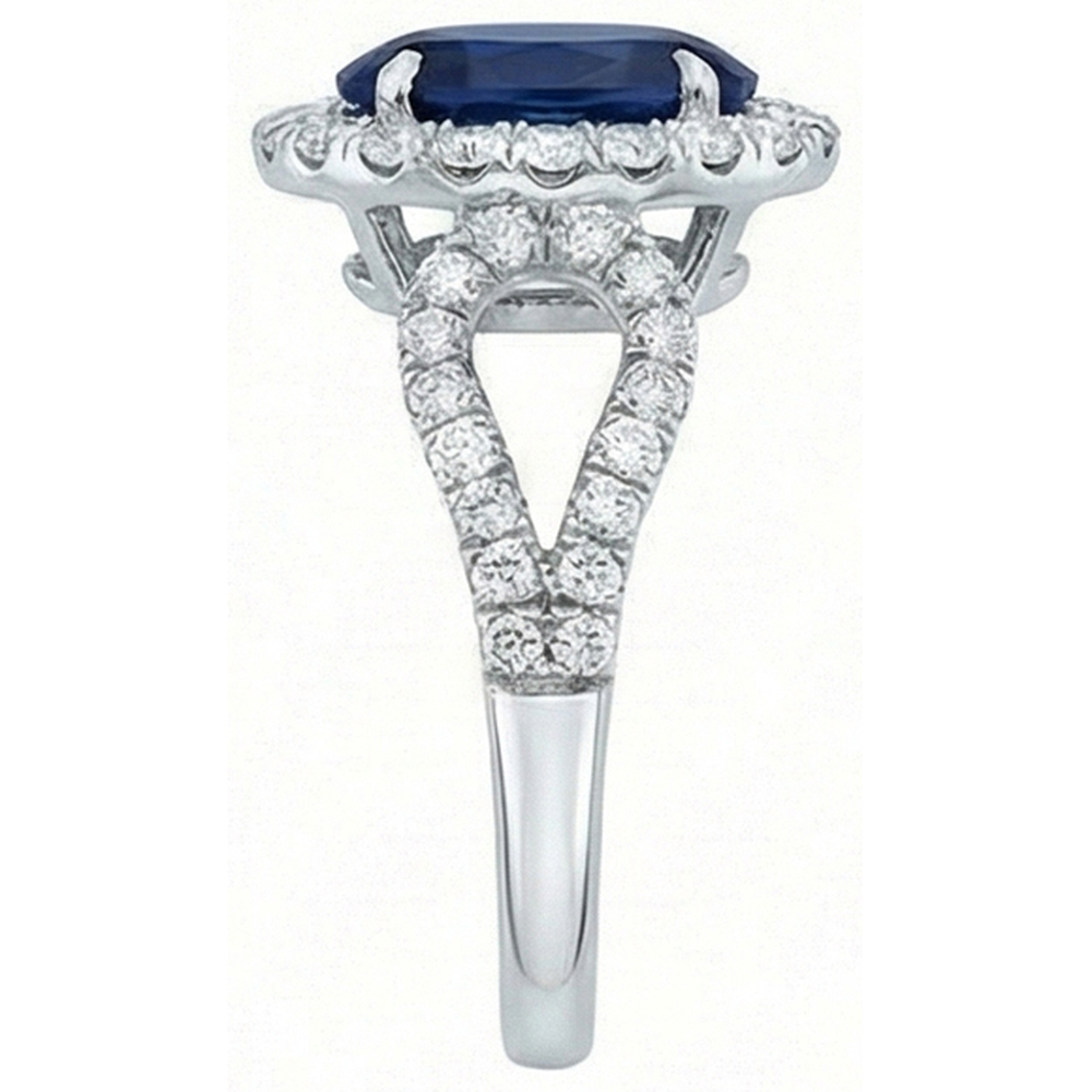 naturel oval diamant 5carats bague vue de profil