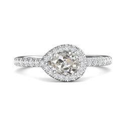 Bague de mariage halo Réel diamant rond et poire taille ancienne mine 4.50 carats