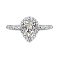 Bague de mariage halo de Réel diamants taille vieille mine ronde et poire 4 carats