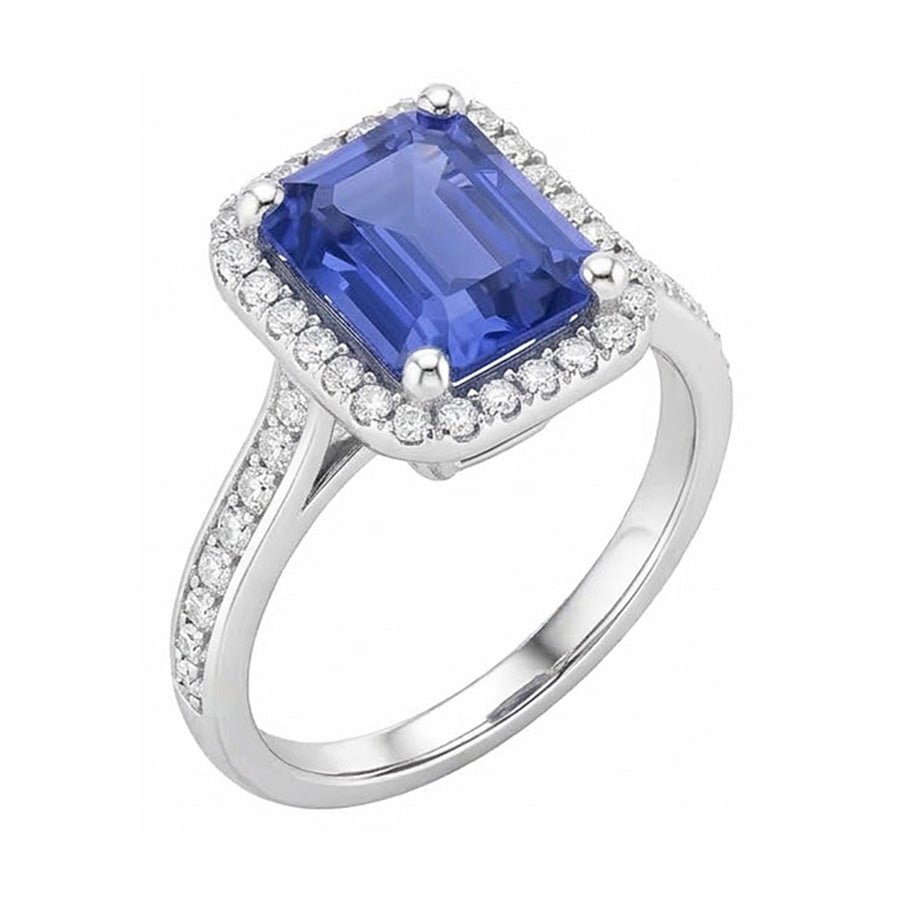 naturel diamant 3.50carats bague sur blanc