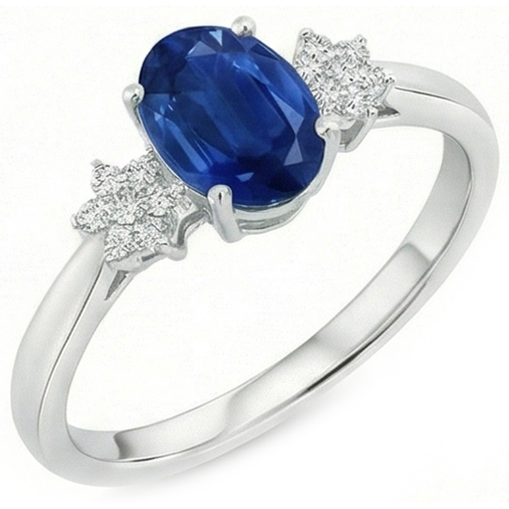 naturel oval diamant 3.20carats bague vue de face