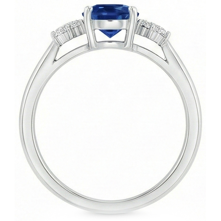 naturel oval diamant 3.20carats bague sur blanc