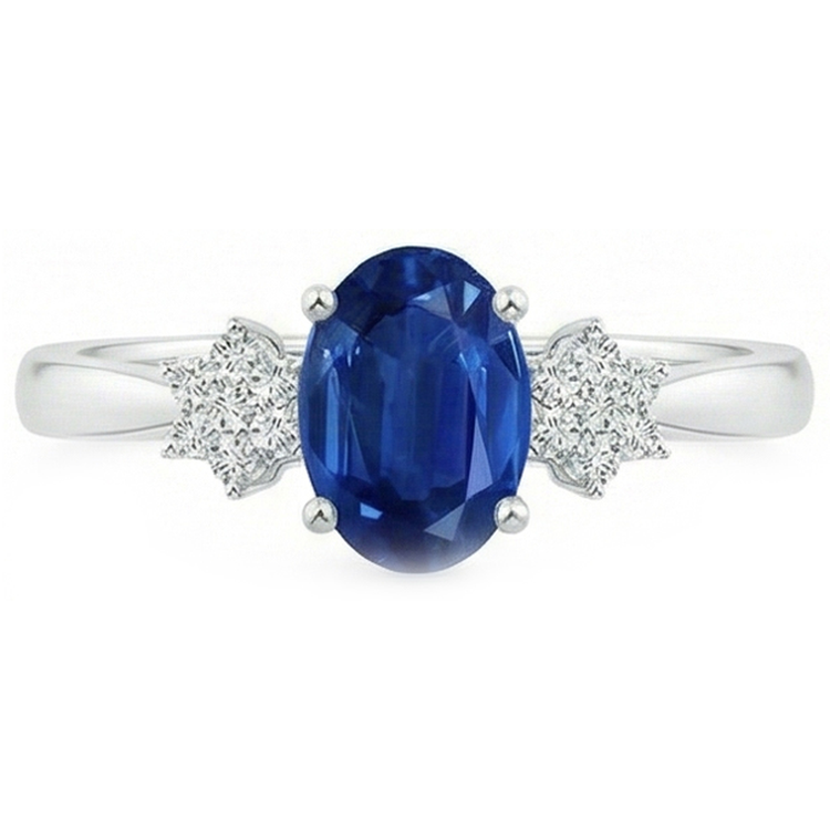 naturel oval diamant 3.20carats bague détail rapproché