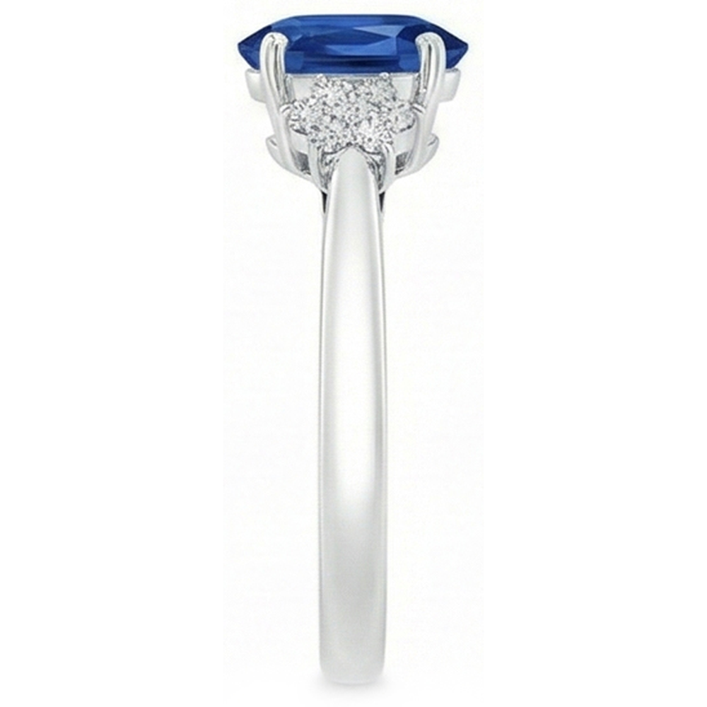 naturel oval diamant 3.20carats bague vue de profil