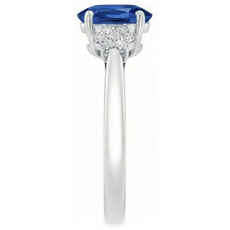 naturel oval diamant 3.20carats bague vue de profil