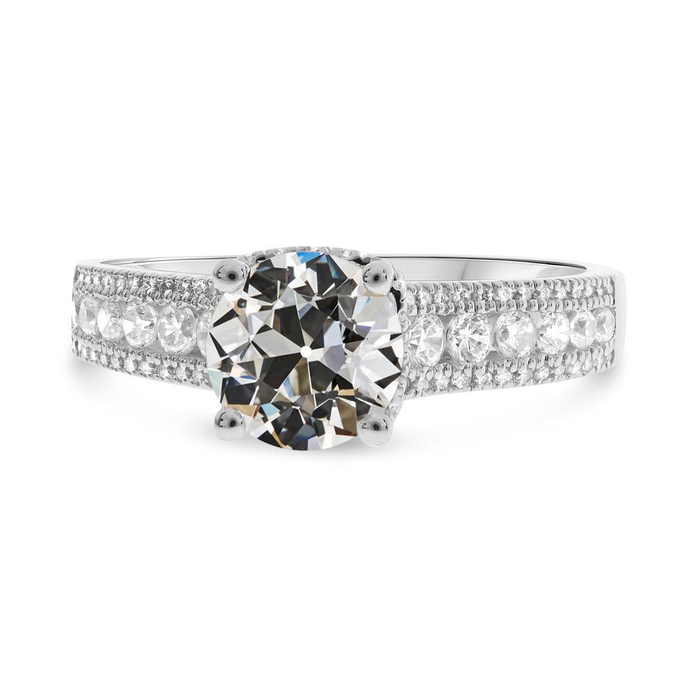 Bague de mariage ronde Véritable diamant taille ancienne sertie de griffes bijoux 5.50 carats