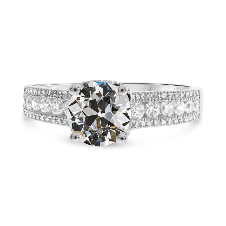 Bague de mariage ronde Véritable diamant taille ancienne sertie de griffes bijoux 5.50 carats