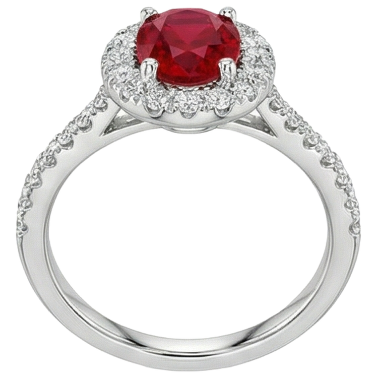 naturel oval rubis 4carats bague détail rapproché