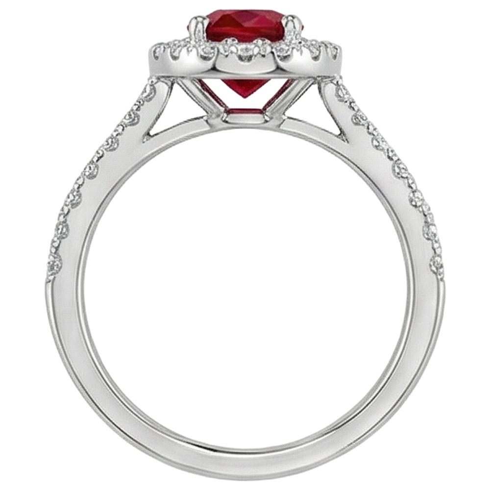 naturel oval rubis 4carats bague vue de dessus