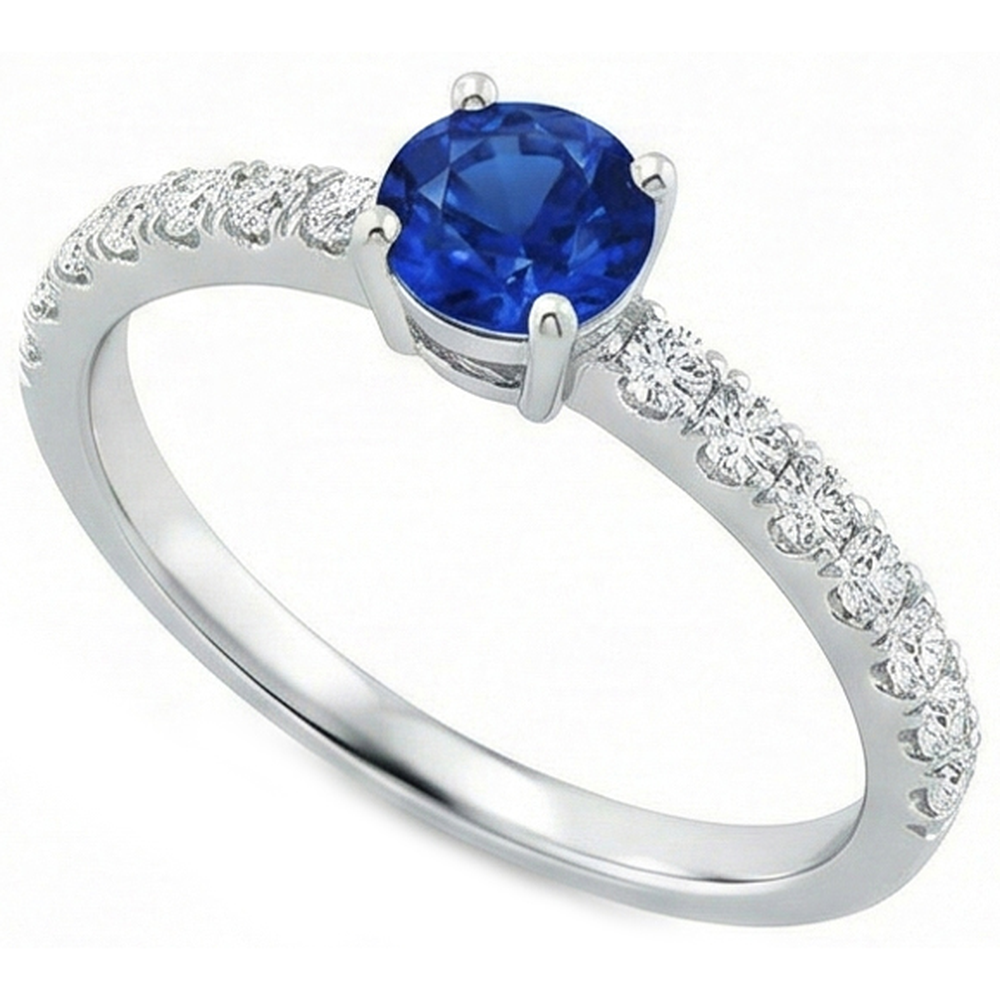naturel round diamant 3.10carats bague vue de face