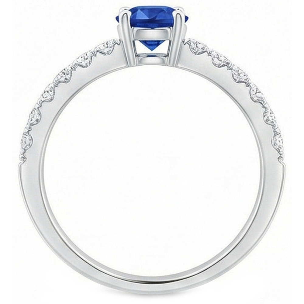 naturel round diamant 3.10carats bague vue de profil