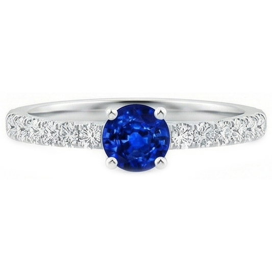 naturel round diamant 3.10carats bague angle de côté