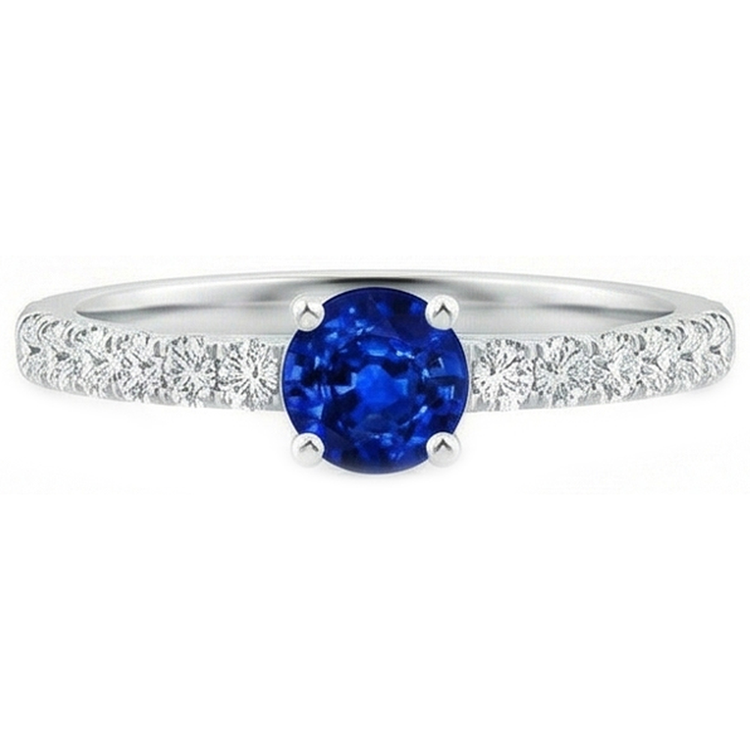 naturel round diamant 3.10carats bague angle de côté