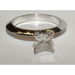 Bague de mariage solitaire Véritable diamant princesse 2 carats