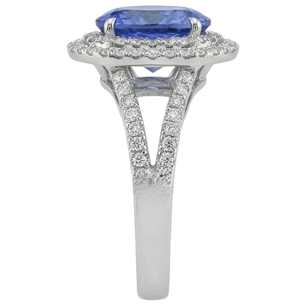 naturel tanzanite 4.20carats bague vue de profil