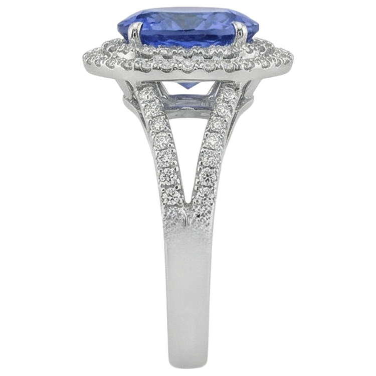 naturel tanzanite 4.20carats bague vue de profil