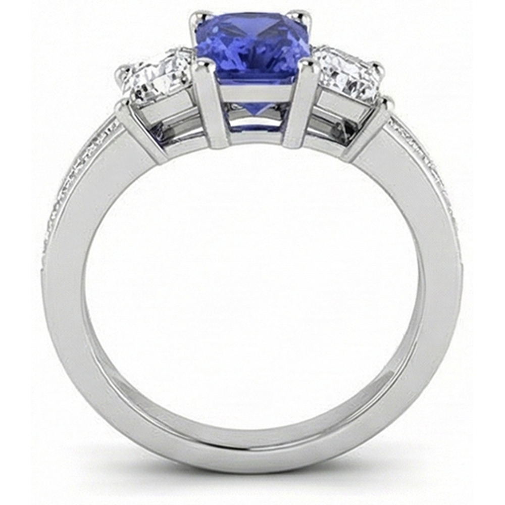 naturel princess saphir 3carats bague sur blanc