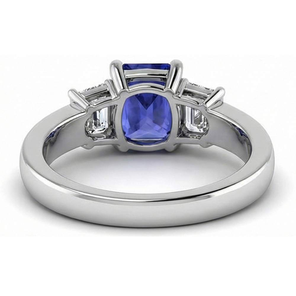 naturel princess saphir 3carats bague avec accents diamants
