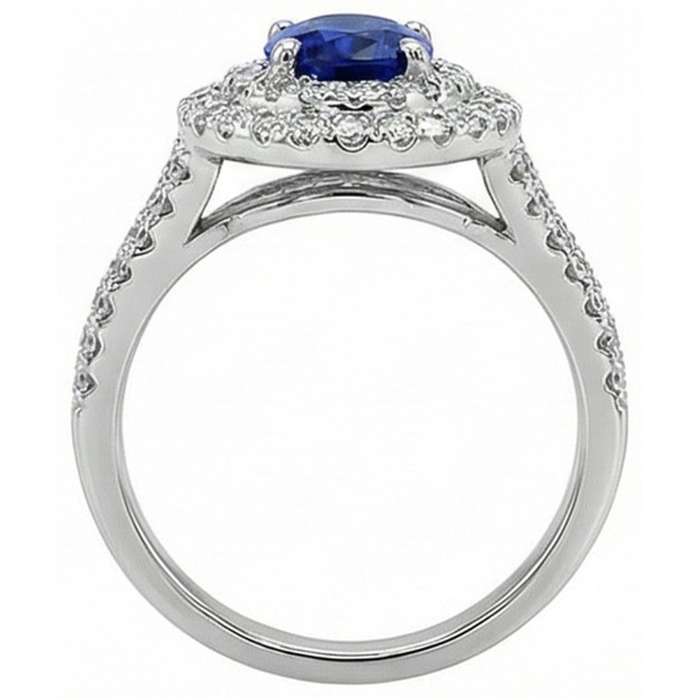 naturel oval diamant 11.25carats bague angle de côté