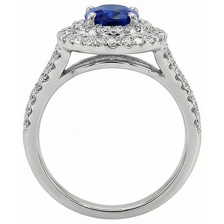 naturel oval diamant 11.25carats bague angle de côté