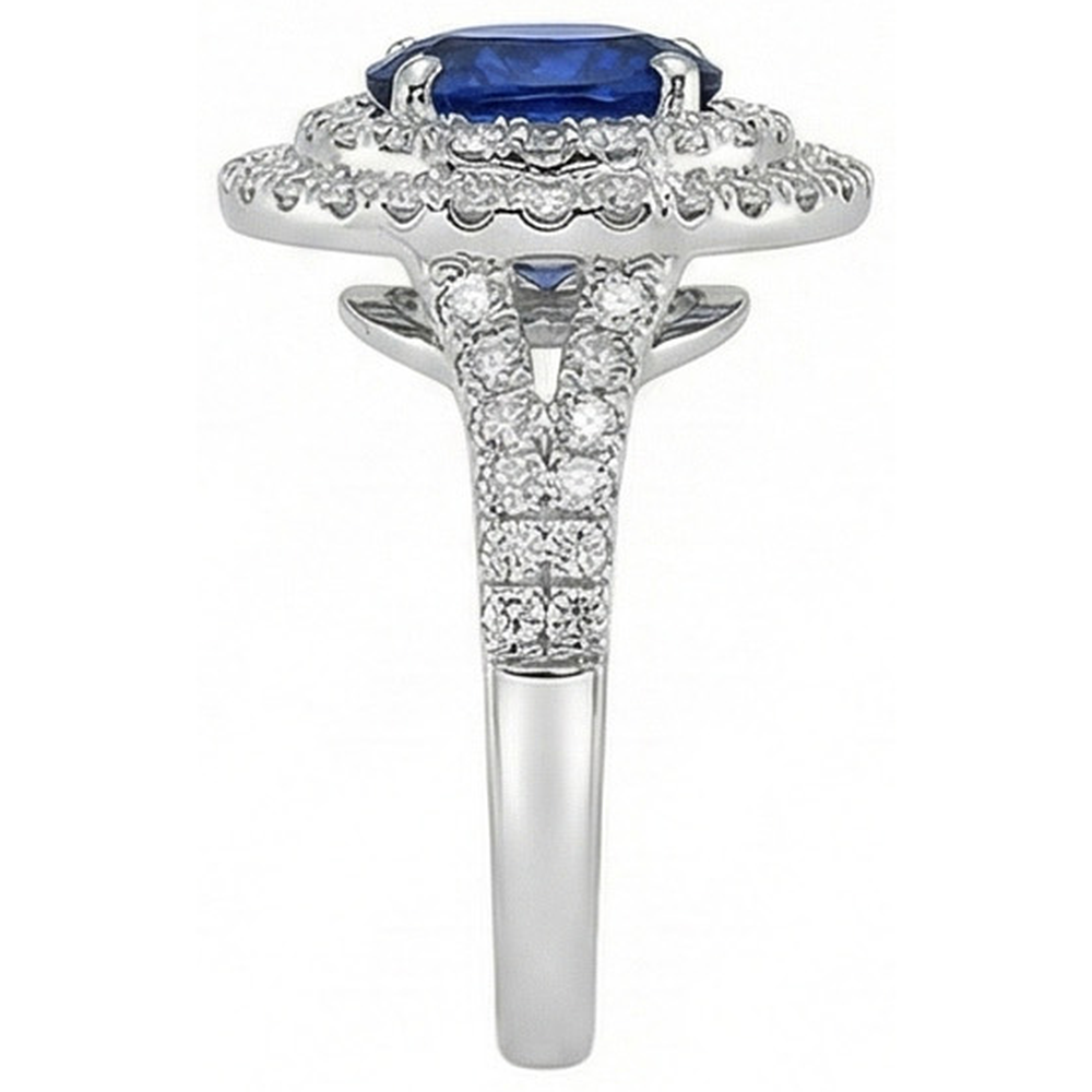 naturel oval diamant 11.25carats bague avec accents diamants