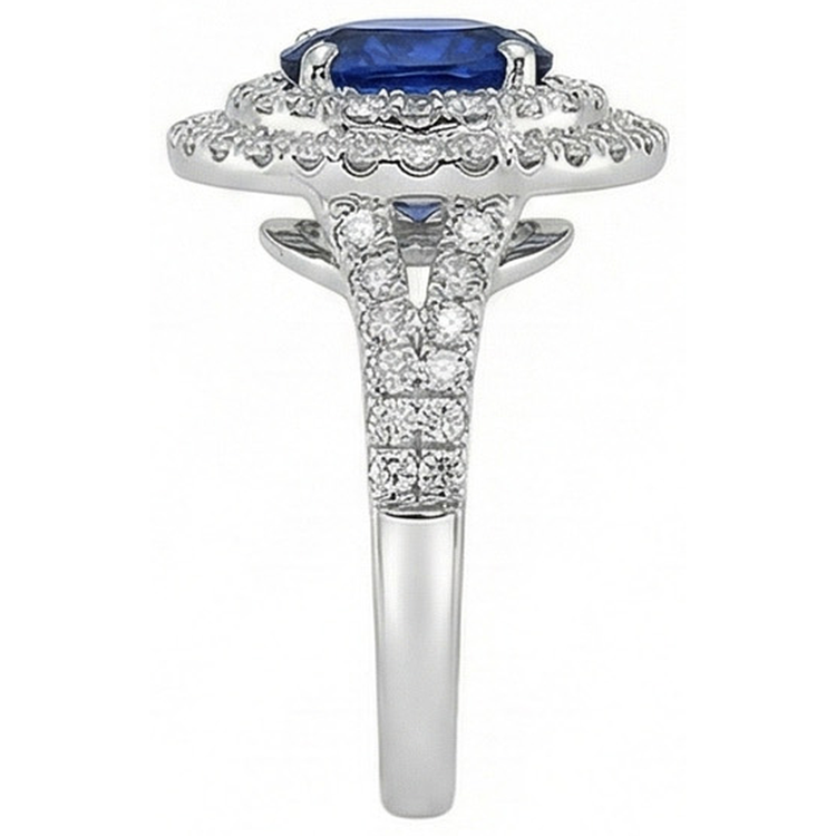 naturel oval diamant 11.25carats bague avec accents diamants